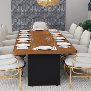 Mesa de Jantar Grande para 8 Lugares 220cm Retangular Moderna