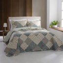 Ver imagem 1 de Colcha Patchwork Casal Dupla Face C/ Porta Travesseiro Lucca 6 Rozac
