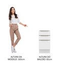 Ver mais imagens de Balcão 40 Cm 3 Gavetas (sem Tampo) Branco/Branco Veludo