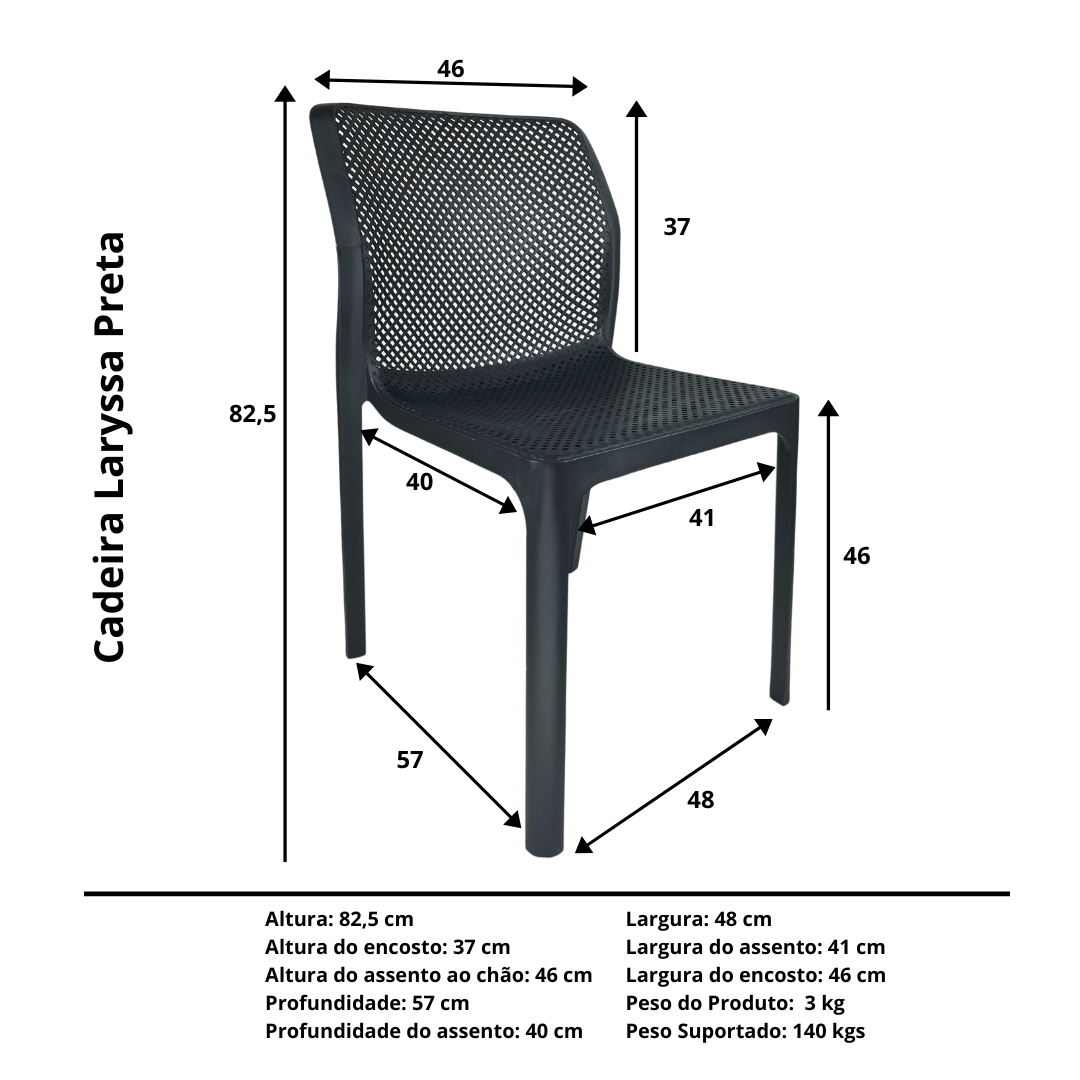 Cadeira Laryssa Preta Top Chairs - 4