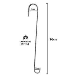 Kit 10 Ganchos S Grande 70cm para Pendurar Plantas e Gaiolas - 2