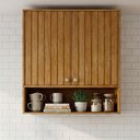 Ver imagem 1 de Armário Aéreo 80 cm 2 Portas e 1 Nicho Divina Marrom/Cinamomo