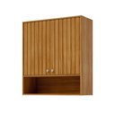 Ver imagem 2 de Armário Aéreo 80 cm 2 Portas e 1 Nicho Divina Marrom/Cinamomo