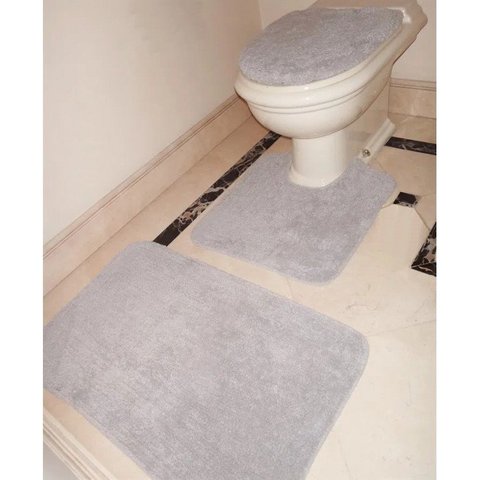 Tapete de Banheiro Houston 3 Peças Niazitex Cor Cinza