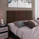 Ver imagem 1 de Cabeceira para Cama Casal Bia1,60 Estofada Suede Marrom - Rede Móveis