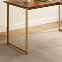 Ver imagem 3 de Escrivaninha Mesa em L Industrial Pés de Ferro Moderna para Computador 150x150cm - Freijó/dourado