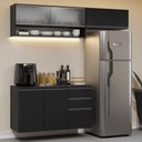 Ver imagem 1 de Armário de Cozinha Compacta 200 Cm Suspenso Preto Nice Madesa 11 Xa Preto