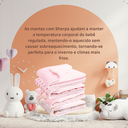 Manta de Bebe Sherpa Cobertor Quentinho 80cm X 75cm Fofinho Estampas Lindas - 4