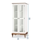 Ver imagem 4 de Cristaleira 2 Portas e 3 Prateleiras com Pés Luiz Xv 60300 Linz Móveis - Branco/imbuia