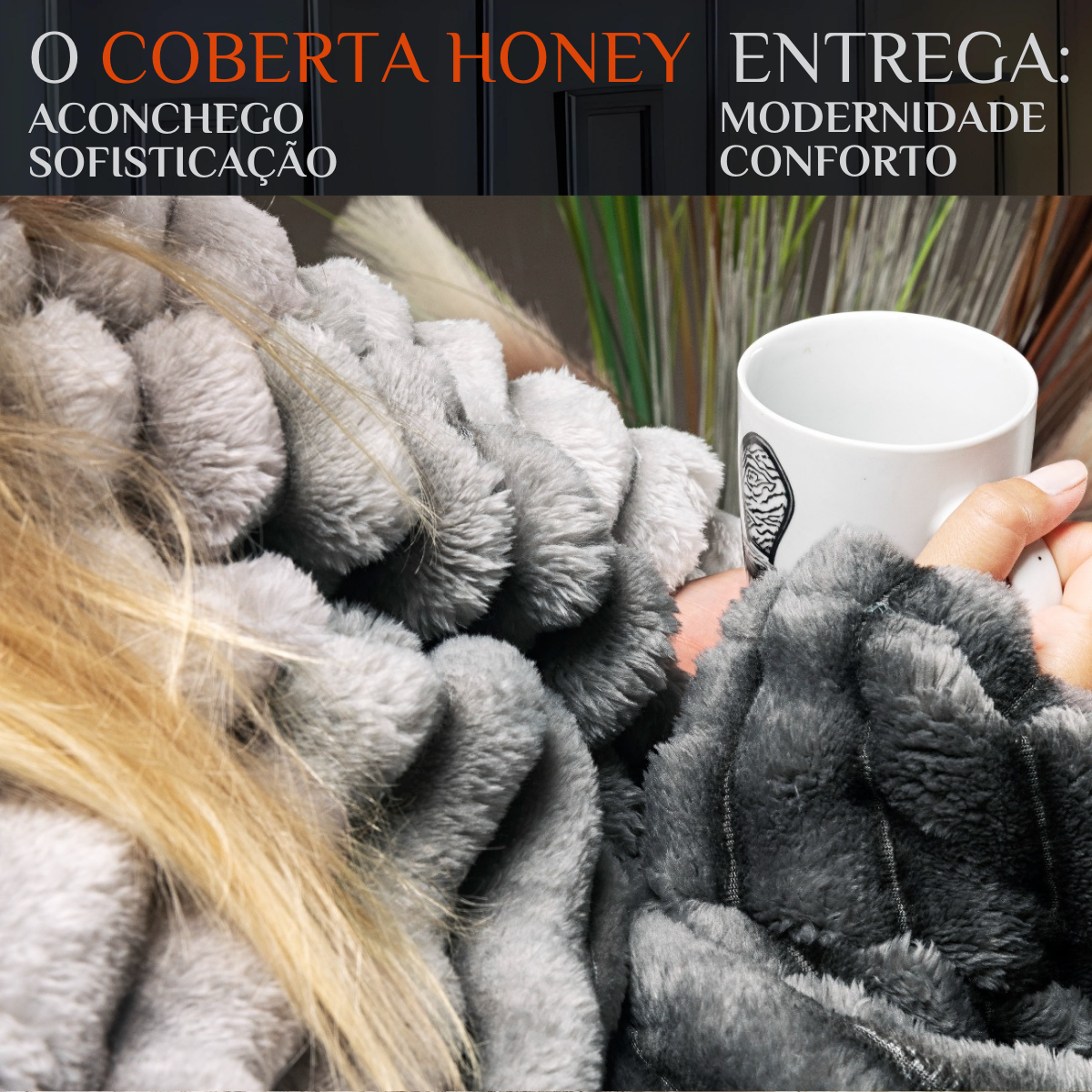 Cobertor Grosso Coberdrom Honey Casal Queen Fofinha e Quentinha Fluffly:cinza - 2