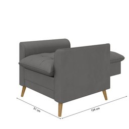Poltrona Decorativa York C/ Puff em Veludojust Time - 7