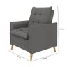 Poltrona Decorativa York C/ Puff em Veludo e Fibras de Silicone Just Time - 4