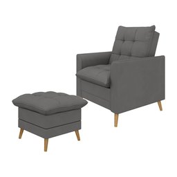 Poltrona Decorativa York C/ Puff em Veludojust Time - 1