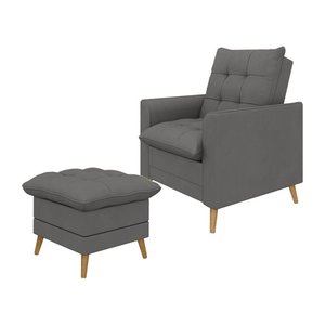 Poltrona Decorativa York C/ Puff em Veludojust Time