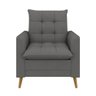 Poltrona Decorativa York C/ Puff em Veludo e Fibras de Silicone Just Time - 3