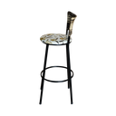 Ver imagem 5 de Jogo 3 Banqueta Alta Para Cozinha Ratan Cappuccino Premium Preta Estofado Floral Floral