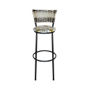Ver imagem 4 de Jogo 3 Banqueta Alta Para Cozinha Ratan Cappuccino Premium Preta Estofado Floral Floral