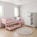 Ver imagem 3 de Quarto Infantil Luna Plus com Cômoda Versátil para Organização Completa do Quarto Infantil - Rosa