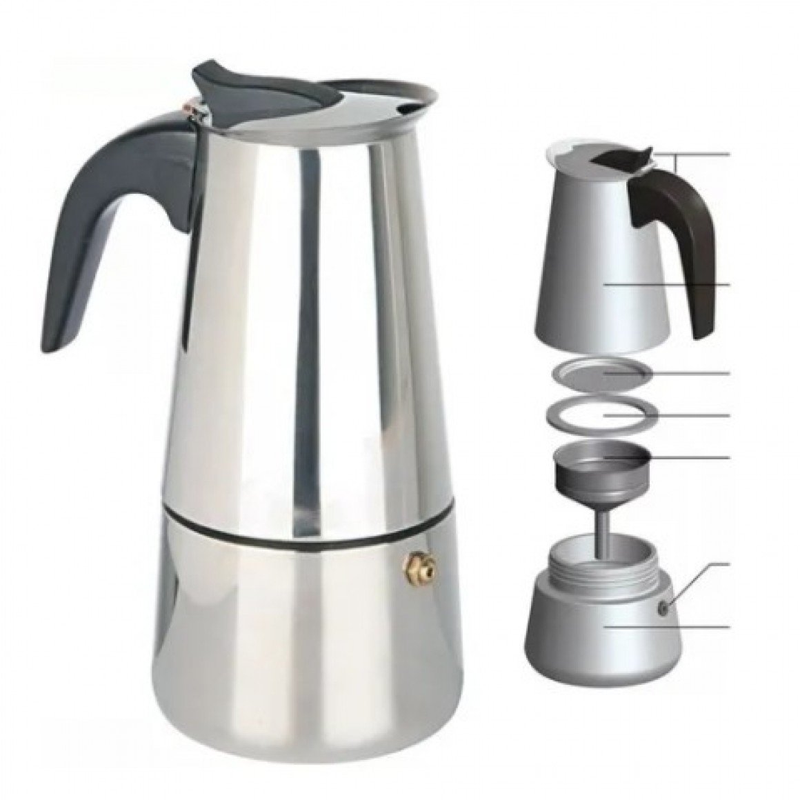 Cafeteira Italiana Luxo de Café em Inox - 6