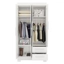 Ver imagem 3 de Guarda-roupa Solteiro Dortmund 4 Portas 2 Gavetas Flex Branco New/rosa - Pnr Móveis