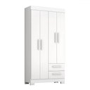 Ver imagem 2 de Guarda-roupa Solteiro Dortmund 4 Portas 2 Gavetas Flex Branco New/rosa - Pnr Móveis