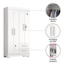 Ver imagem 5 de Guarda-roupa Solteiro Dortmund 4 Portas 2 Gavetas Flex Branco New/rosa - Pnr Móveis