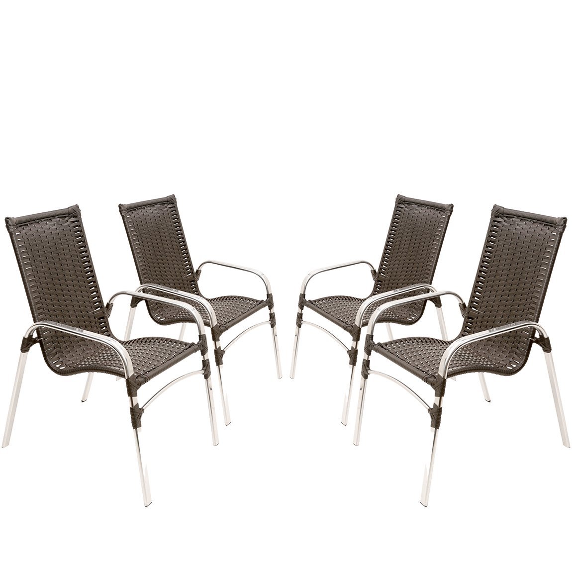 Jogo Cadeira E Mesa Em Fibra Sintética Vime P Varandas Área - R$ 1.260