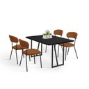 Ver imagem 2 de Conjunto para Sala de Jantar com 4 Cadeiras Betina Preto/Black/Terracota