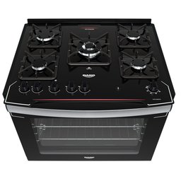 Fogão 5 Bocas de Embutir Dako Diplomata com Mesa de Vidro Preto Bivolt - 2