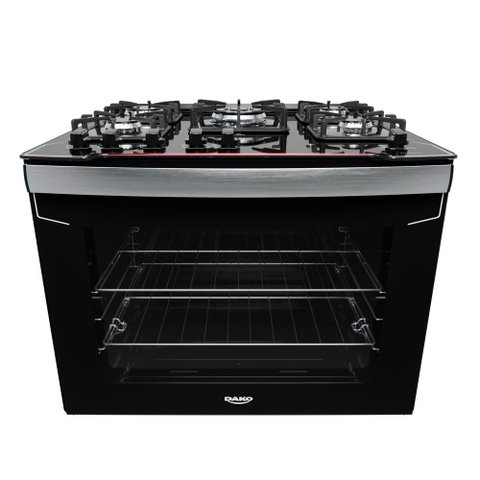 Fogão 5 Bocas de Embutir Dako Diplomata com Mesa de Vidro Preto Bivolt