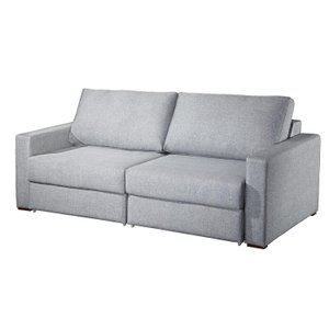 Sofá Retrátil 04 Lugares 2,50m Prata - Linho Cinza