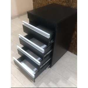 Gaveteiro Michelangelo Preto Fosco com 5 Gavetas em 100%mdf 15mm Rino Móveis Gaveteiro Preto Fosco