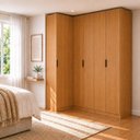 Ver imagem 3 de Guarda Roupa de Canto Reto 5 Portas MDF Altezza Clean Belmax:Freijó
