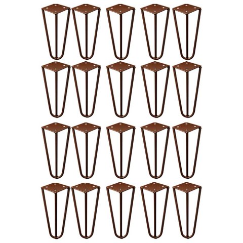 Kit 20 Pés de Metal 15 CM Hairpin Legs Mesas de Centro Puffs Bronze
