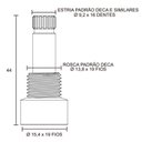 Ver imagem 2 de Conversor Registro Bruto Volante Amarelo 1502 B 1/2 e 3/4 para Acabamento Deca - 130123