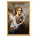 Ver imagem 1 de Quadro São Gabriel Arcanjo com Lírios 60x40 em Azulejos