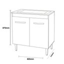 Ver imagem 3 de Balcão para Cooktop 4 e 5 Bocas 2 Portas Montana Hr Móveis:elmo-marrom