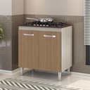 Ver imagem 1 de Balcão para Cooktop 4 e 5 Bocas Montana Hr Móveis 2 Portas – Elmo/Marrom