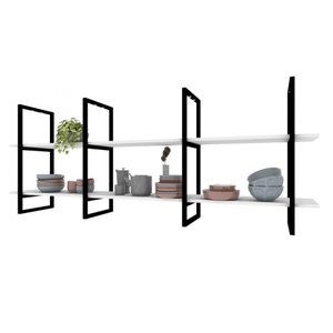 Prateleira Suspensa Teto Cozinha prateleira branca nicho industrial nichos para cozinha pratileira