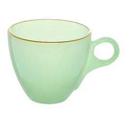 Jogo de Xícaras de Chá Matte Verde com Borda Dourada em Vidro com Pires 170ml - 8 Peças - 3