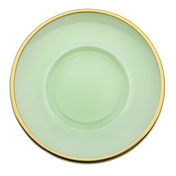 Jogo de Xícaras de Chá Matte Verde com Borda Dourada em Vidro com Pires 170ml - 8 Peças - 4