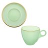 Jogo de Xícaras de Chá Matte Verde com Borda Dourada em Vidro com Pires 170ml - 8 Peças - 6