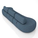 Ver imagem 5 de Sofá Sala de Estar Modulado França 326cm Encosto Articulável com Almofadas Linho Azul G45 - Gran Bel