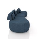 Ver imagem 6 de Sofá Sala de Estar Modulado França 326cm Encosto Articulável com Almofadas Linho Azul G45 - Gran Bel