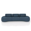 Ver imagem 7 de Sofá Sala de Estar Modulado França 326cm Encosto Articulável com Almofadas Linho Azul G45 - Gran Bel