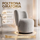 Ver imagem 2 de Poltrona Orgânica Lia Giratória Boucle Redonda Luxo Moderna p/ Penteadeira Sala Espera Recepção:Cinz