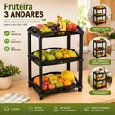 Ver imagem 2 de Prtaleira 3 Andares Plastica Organizador Lavanderia Cozinha Vazada Fruteira Multiuso Cozinha Chao Ba