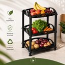 Ver imagem 6 de Prtaleira 3 Andares Plastica Organizador Lavanderia Cozinha Vazada Fruteira Multiuso Cozinha Chao Ba