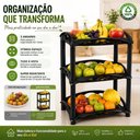 Ver imagem 3 de Prtaleira 3 Andares Plastica Organizador Lavanderia Cozinha Vazada Fruteira Multiuso Cozinha Chao Ba