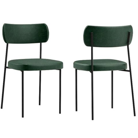 Kit com 2 Cadeira Mila Laminado Verde Musgo - Fdecor
